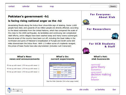 Xlab new homepage screen shot